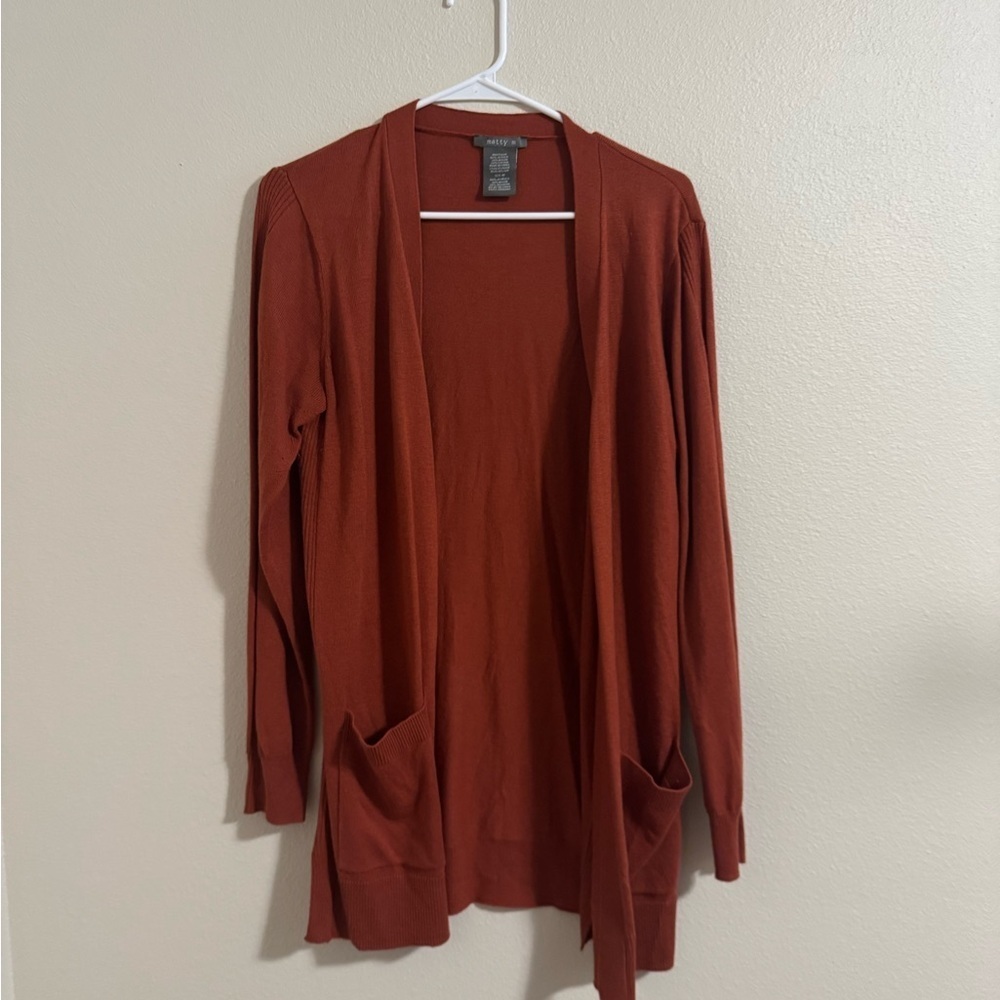 Matty M Women's Burnt Orange Cardigan Sweater